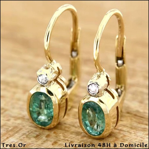 Boucles oreille cristal - d'oreille, vert