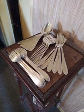 Ménagère 24 Pièces Couverts de Table Style Art Déco Métal Argenté