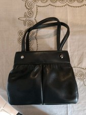 Sac bourse en cuir noir LANGER FRES Vintage 1950's/1960's