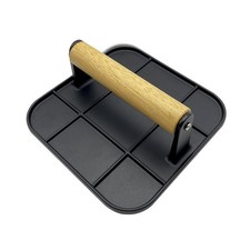 Presse à Viande avec Manche en Bois, Presse à Hamburger Carrée de 6 Pouces,9108