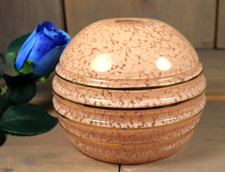 Antique French Mottled Pink Glass ART DECO Ball Lamp Shade Clichy Globe 1930s