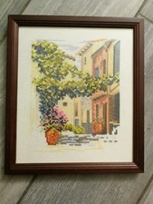 Petit tableau brodé au point