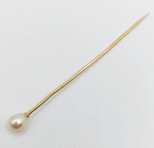 Epingle à cravate ou chapeau antique or 18k ornée d'une perle (circa 1900)