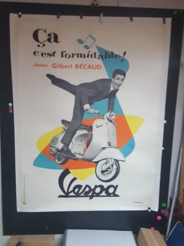 Affiche vespa gilbert becaud - vespa,