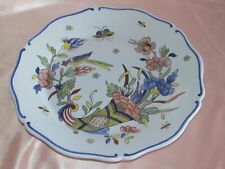  Ancienne assiette décor corne d'abondance fait main Géo Martel faïence Desvres