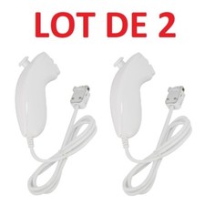 2 X Nunchuck manette pour Nintendo Wii et Wii u - Blanc