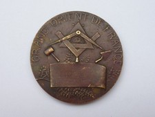 Franc -Maçon  MAÇONNERIE GRAND ORIENT DE FRANCE, médaille de récompense 1950