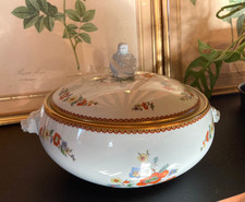 Rare légumier bleu porcelaine