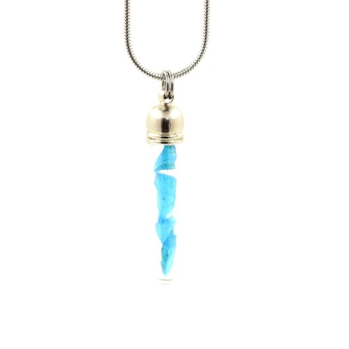 Collier apatite bleu - bleu, neon