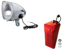 kit feu Avant + arrière vélo Dynamo à Ampoule 6V Phare éclairage Vintage chromé 