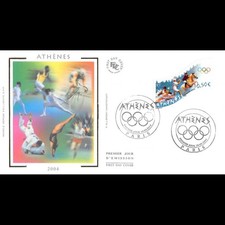 FDC soie - JO d'été Athènes