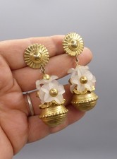 Grandes BOUCLES D'OREILLES clips Couture VINTAGE 1980 Earrings