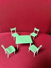Rare,1968, Table, 4 chaises ,miniature,maison de poupée, vitrine, salle à manger