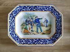 Plat Faïence HB Quimper Joueur De Boules Boules Bretonnes Pétanque 