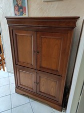 meuble tv en merisier massif avec plateau tournant