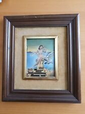 Reproduction tableau de Dali "Gala" sur émail marquise velours cadre bois