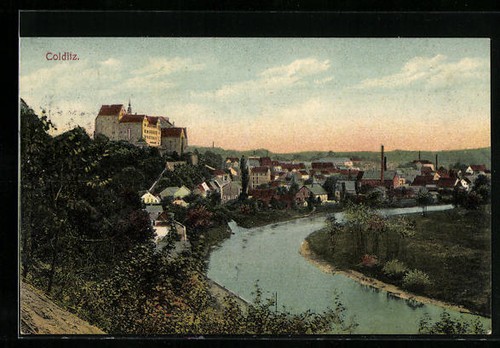 Carte postale colditz vue - carte, colditz,