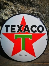 Plaque émaillée TEXACO Enamel Sign no Yacco Shell Esso Gulf Caltex