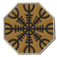 Patche écusson Viking Rune Aegishjalmur boussole patch brodé thermocollant