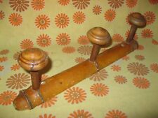 Vintage 50s Ancien VESTIAIRE en BOIS IMITATION BAMBOU PORTE-MANTEAUX 3 PATERES