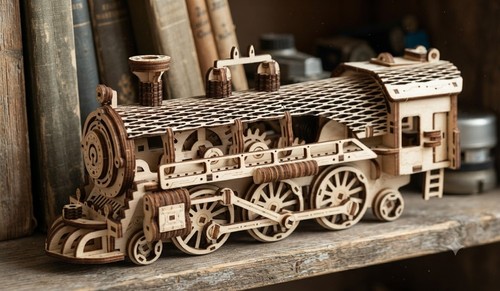 Puzzle mécanique bois - puzzle,