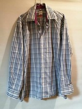 Chemise bleue à carreaux coton coupe droite T40 Olymp (4404031)