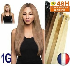 25 50 75 125 EXTENSION DE CHEVEUX POSE A CHAUD 100% NATUREL REMY HAIR 49-60CM 1G