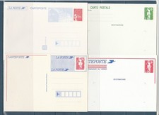 carte entier postal lot de 4 Marianne du bicentenaire et du 14 Juillet