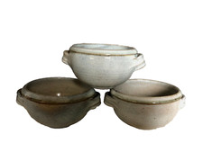 lot de 3 bols  grès bleuté