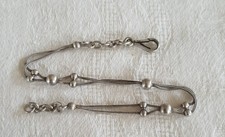 Superbe chaîne de montre à gousset ancienne en argent massif 9,16 g