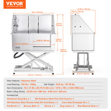 VEVOR Baignoire Toilettage