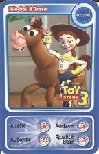 CARTE A JOUER AUCHAN DISNEY PIXAR TOY STORY 3  PILE POIL ET JESSIE 105     #CKDB