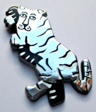 Original pendentif animalier TIGRE en résine figuratif bijou vintage 5619