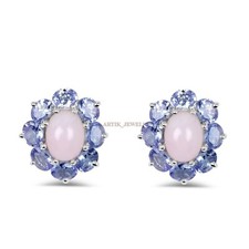 Naturel Rose Opale & Pierre Précieuse Tanzanite Avec 925 Argent Manchette #2447