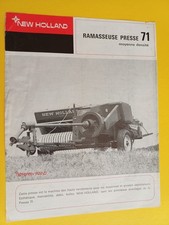 Feuillet RAMASSEUSE PRESSE 71 moyenne densité NEW HOLLAND 21 X 27 cm