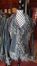 Veste en jean frangé - T36