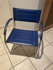 Chaises Vintage cuir bleu bon