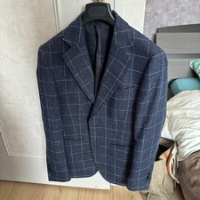Veste Costume Blazer ❤️ Bleu Marine Twain à carreaux - Taille 46 - Suit jacket