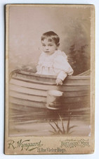 Garçon fausse barque - Photo ancienne CDV, Wyngaard, Boulogne sur Mer