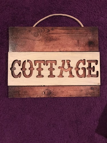 Cottage wood hanging sign - hanging,