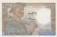 10 Francs - Mineur - Rare -