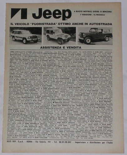 Advert pubblicità 1981 - 1981, jeep