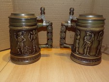 Lot de 2 chopes à bières allemandes ( 15,5 cm de haut )