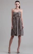 Jenny Yoo Leopard Print 'Keira' Convertible Strapless Chiffon Dress Size 6