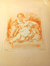 CHALCOGRAPHIE MUSEE DU LOUVRE BOUCHER SC.PEQUEGNOT