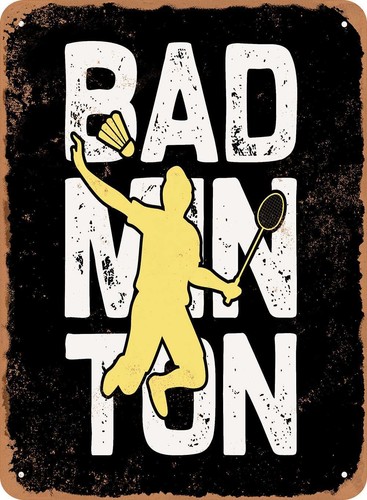 Metal sign badminton - -,