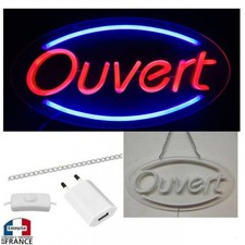 Panneau enseigne Neon led  verre acrylique à suspendre Ouvert vitrine