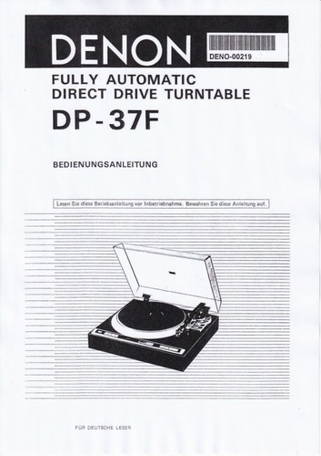 Mode emploi denon - denon, dp-37