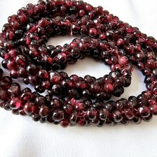 Collier Ancien Tissage De Grenats Longueur 69 Cm Sans Fermoir