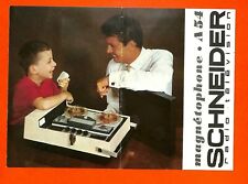 SCHNEIDER / MAGNETOPHONE A 54 / DEPLIANT 1966  ?